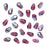 Czech Fire Polished Glass Beads 7 x 5mm Teardrop Amethyst AB (1 Strand)