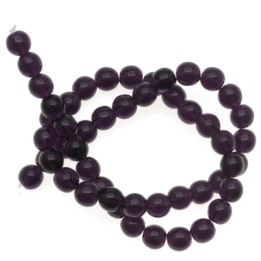 Czech Glass Druk Round Beads 6mm Dark Amethyst (50 pcs)