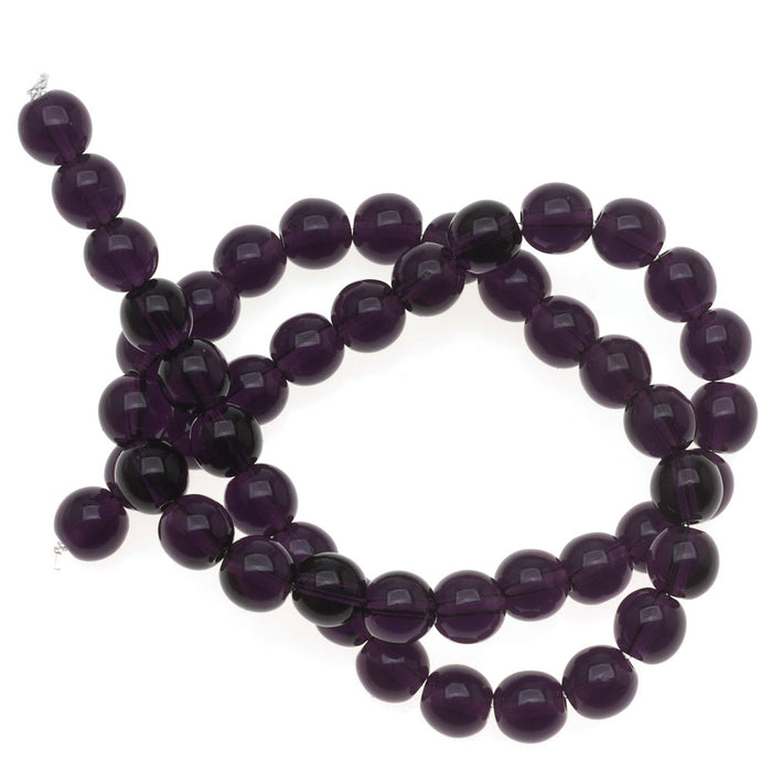 Czech Glass Druk Round Beads 6mm Dark Amethyst (50 pcs)