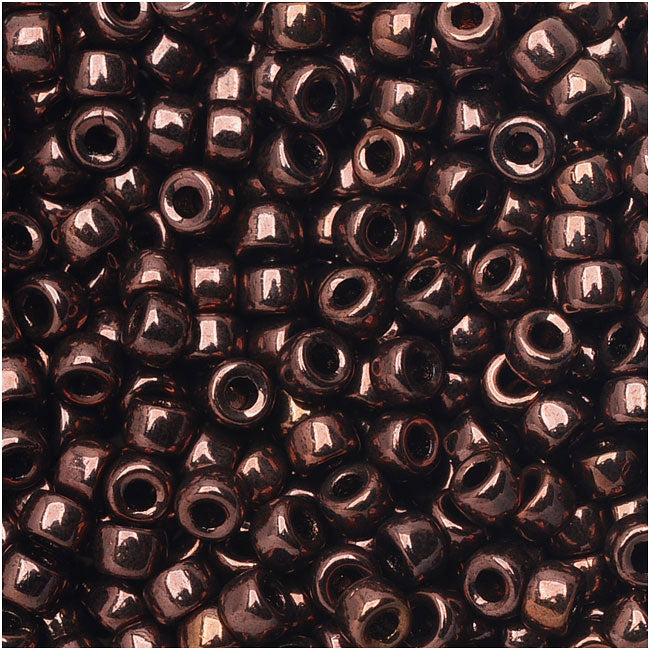 Czech Glass Matubo, 8/0 Seed Bead, Jet Bronze Luster (8 Gram Tube)