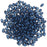 Czech Glass MiniDuo, 2-Hole Beads 2x4mm, Metallic Blue Suede (2.5 Inch Tube)