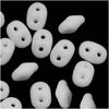 Czech Glass Matubo, 2-Hole SuperDuo Beads 2x5mm, Opaque White (2.5
