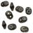 SuperDuo 2-Hole Czech Glass Beads, Jet/Bronze Picasso, 2x5mm, 8g Tube