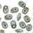 SuperDuo 2-Hole Czech Glass Beads, Turquoise/Bronze Picasso, 2x5mm, 8g Tube