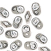 SuperDuo 2-Hole Czech Glass Beads, Silver, 2x5mm, 8g Tube