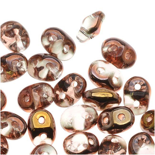 SuperDuo 2-Hole Czech Glass Beads, Apollo Gold, 2x5mm, 8g Tube