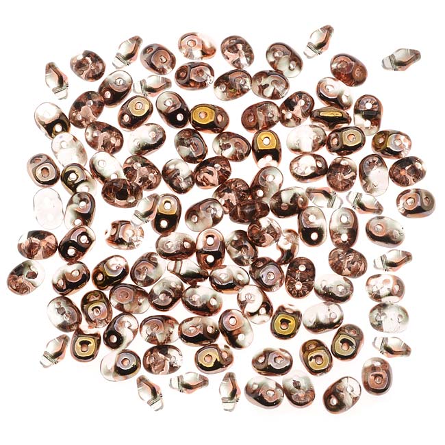 SuperDuo 2-Hole Czech Glass Beads, Apollo Gold, 2x5mm, 8g Tube