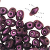 SuperDuo 2-Hole Czech Glass Beads, Metallic Pink Suede, 2x5mm, 8g Tube