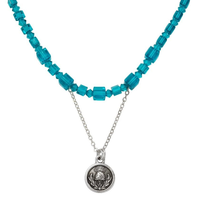 Blue Thistles Necklace