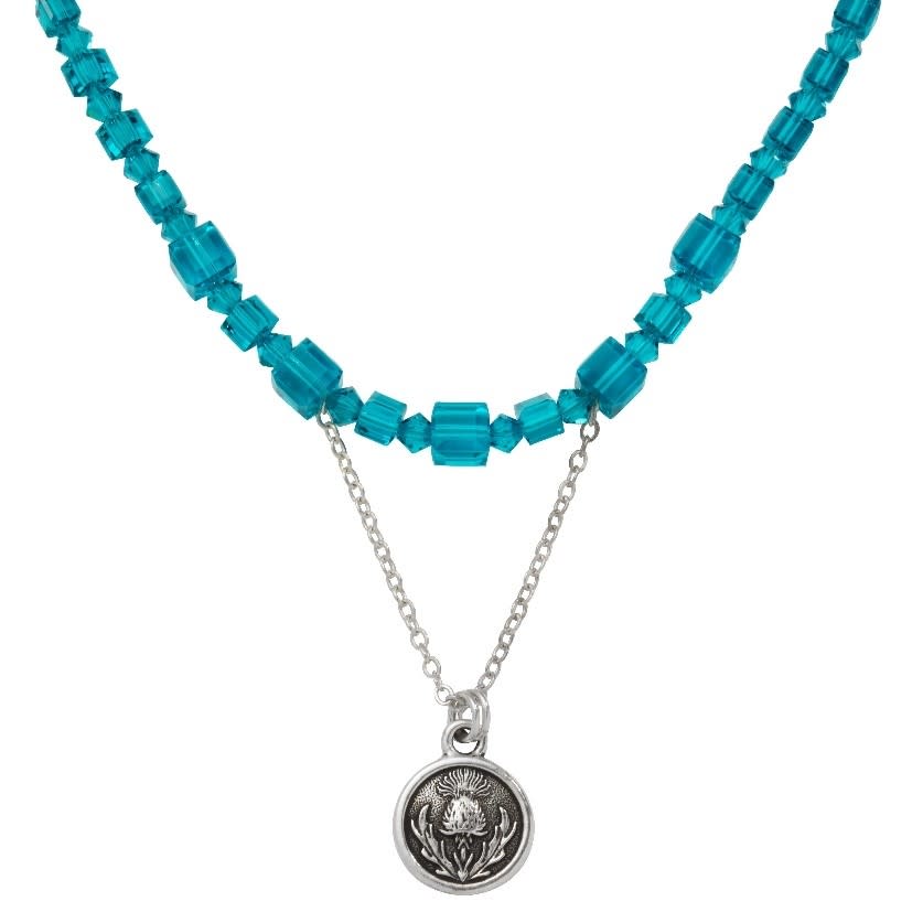 Blue Thistles Necklace