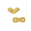 Cymbal Side Bead for GemDuo Beads, Mitakas, 2-Hole V-Shaped 7.5x3.5mm 24K Gold Plated (10 Pieces)