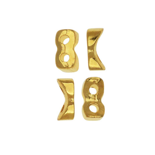 Cymbal Side Bead for Tila Beads, Tourkou, 2-Hole 5x2.5mm, 24K Gold Plated (20 Pieces)
