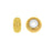 Adjustable Slider Clasp, Round with Silicone Center 8mm, Gold Tone (4 Pieces)