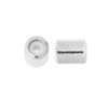 Adjustable Slider Clasp, Tube with Silicone Center 5.5x6.8mm, Silver Tone (4 Pieces)