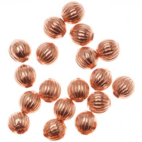 Real Copper Fluted Round Metal Beads 3.2mm (50 pcs)