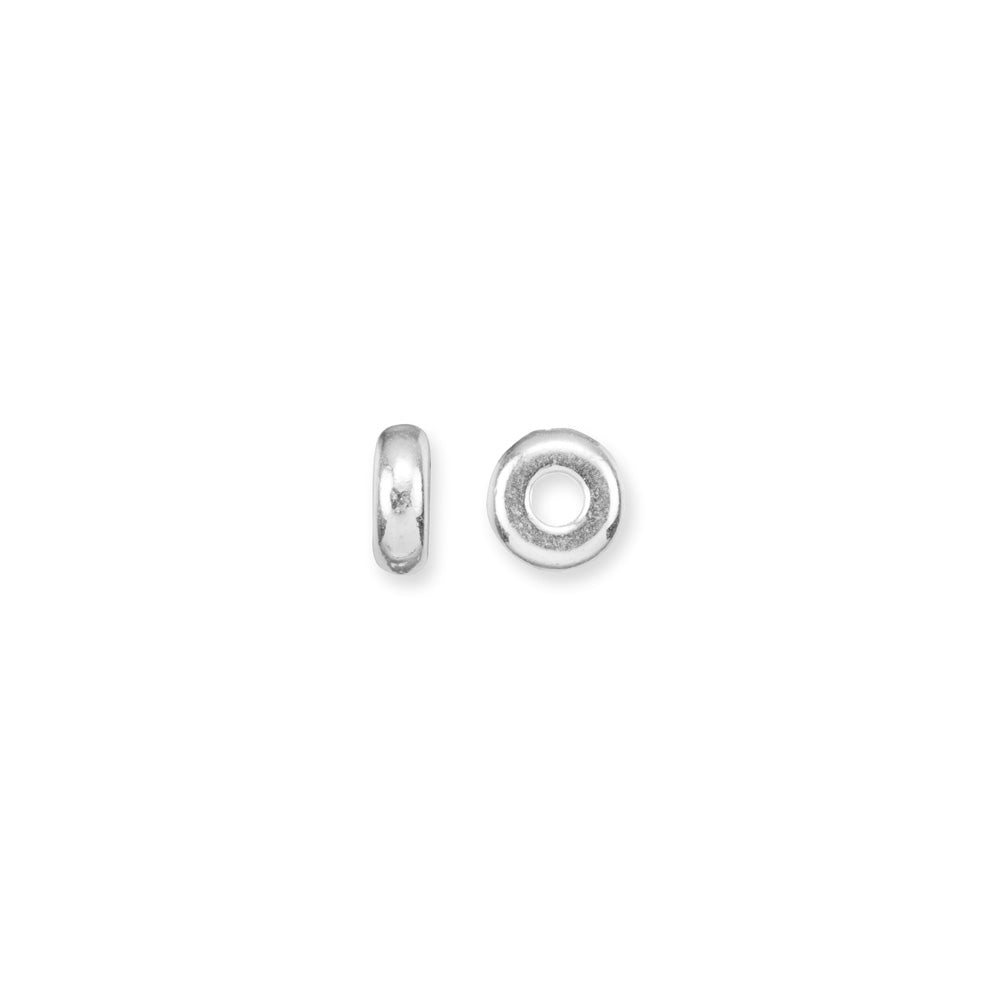 Metal Bead, Heishi Spacer 4mm, White Bronze Plated, by TierraCast (50 Pieces)