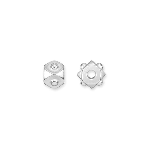 Metal Bead, Faceted Round Spacer 4mm, White Bronze Plated, by TierraCast (4 Pieces)