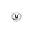 Metal Bead, Oval Alphabet "Letter V" 6.5x6mm, Antiqued White Bronze Plated, by TierraCast (1 Piece)