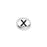 Metal Bead, Oval Alphabet "Letter X" 6.5x6mm, Antiqued White Bronze Plated, by TierraCast (1 Piece)