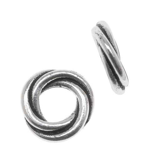TierraCast Silver Plated Lead-Free Pewter Love Knot Triple Twist Spacer Beads 10mm (2 Pieces)