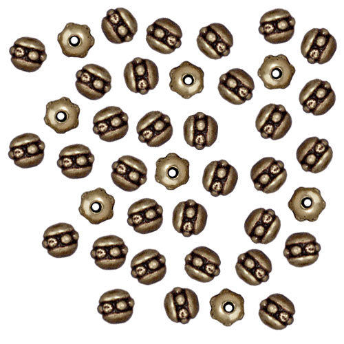TierraCast Brass Oxide Finish Pewter Beaded Spacer Beads 3x3mm (50 Pieces)