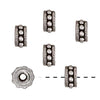 TierraCast Fine Silver Plated Pewter Rococo Rondelle Beads 6mm (6 Pieces)