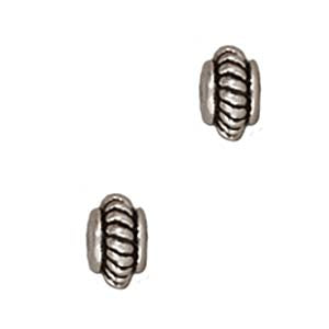 TierraCast Fine Silver Plated Pewter Coil Edge Spacer Beads 5mm (10 Pieces)