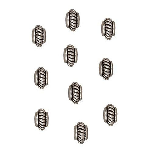 TierraCast Fine Silver Plated Pewter Coil Edge Spacer Beads 5mm (10 Pieces)