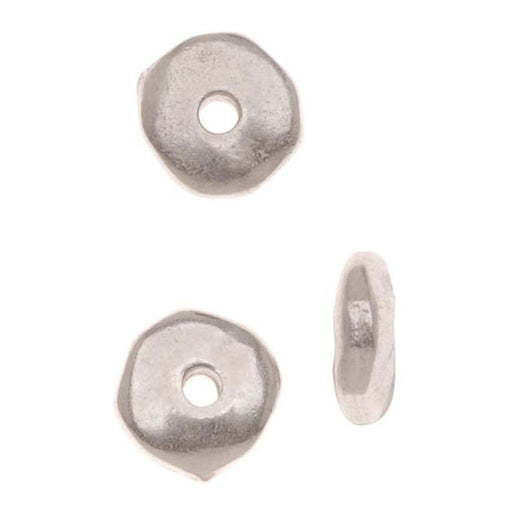 TierraCast Fine Silver Plated Pewter Nugget Heishe Spacer Beads 6mm (10 Pieces)