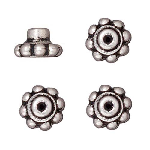 TierraCast Fine Silver Plated Pewter Bead Aligners 5mm (4 Pieces)