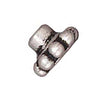 TierraCast Fine Silver Plated Pewter Bead Aligners 5mm (4 Pieces)
