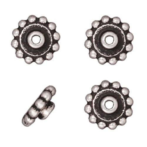 TierraCast Fine Silver Plated Pewter Bead Aligners 7mm (4 Pieces)