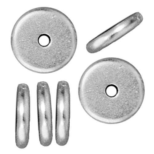 TierraCast Bright Silver Plated Lead-Free Pewter Disk Heishi Spacer Beads 8mm (10 Pieces)