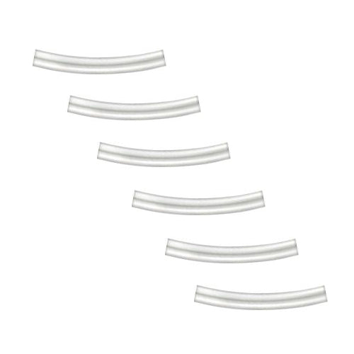 Sterling Silver Sleek Noodle Tube Beads 15mm x 2mm (6 Pieces)