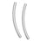 Sterling Silver Noodle Curved Tube Beads 25mm x 2mm (4 Pieces)