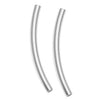Sterling Silver Noodle Curved Tube Beads 25mm x 2mm (4 Pieces)