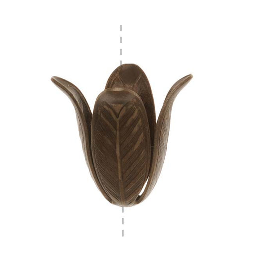 Vintaj Natural Brass 18mm Magnolia Leaf Bead Cap (1 pcs)