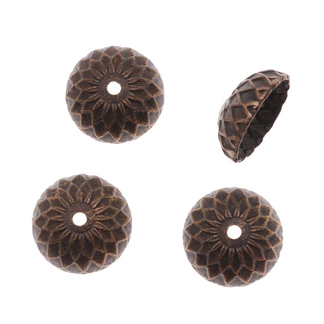 Vintaj Natural Brass 13mm Acorn Bead Caps (4 Pieces)