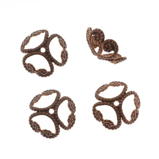 Vintaj Natural Brass 12mm Etruscan Bead Caps (4 pcs)