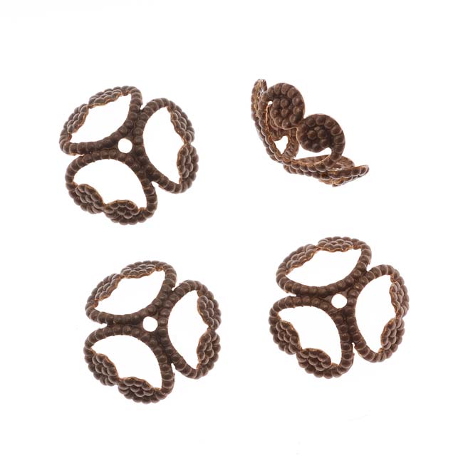 Vintaj Natural Brass 12mm Etruscan Bead Caps (4 pcs)