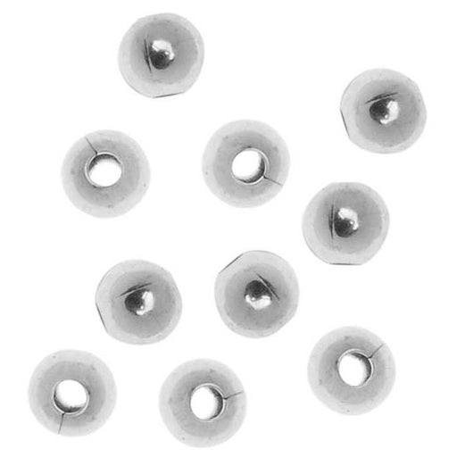 Silver Plated 3mm Round Metal Beads (50 pcs)
