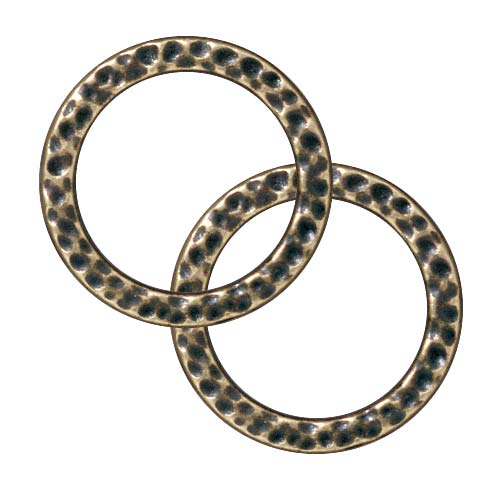 TierraCast Brass Oxide Finish Pewter Round 20mm Connector Link Ring (2 Pieces)