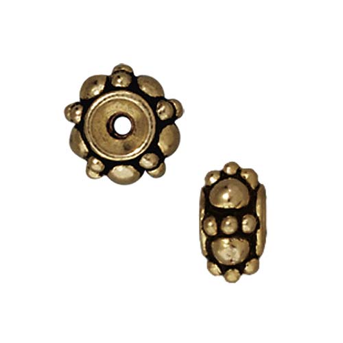 TierraCast Brass Oxide Finish Lead-Free Pewter 'Turkish' Spacer Beads 7mm (4 Pieces)