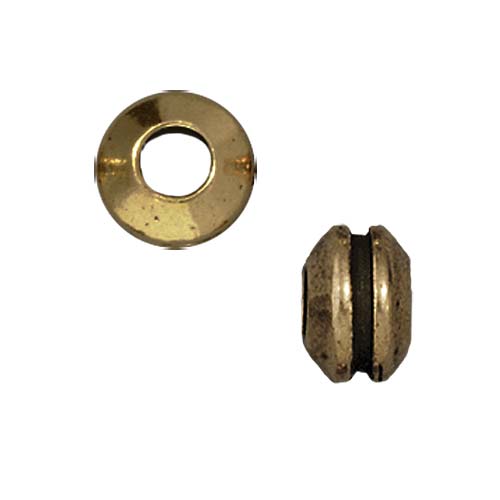 TierraCast Brass Oxide Finish Lead-Free Pewter Large Hole Grooved Spacer Beads 8mm (2 Pieces)
