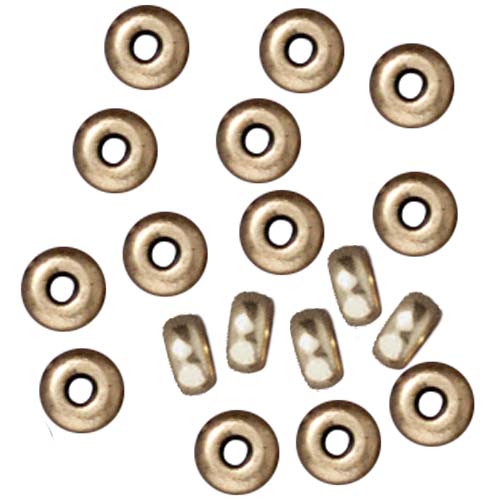 TierraCast Brass Oxide Finish Lead-Free Pewter Disk Heishi Spacer Beads 3mm (50 Pieces)