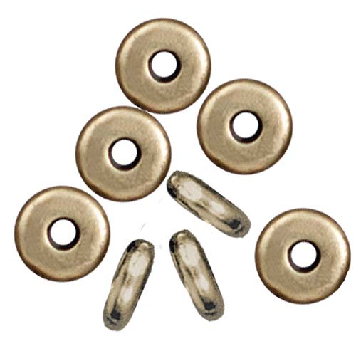 TierraCast Brass Oxide Finish Lead-Free Pewter Disk Heishi Spacer Beads 5mm (20 Pieces)