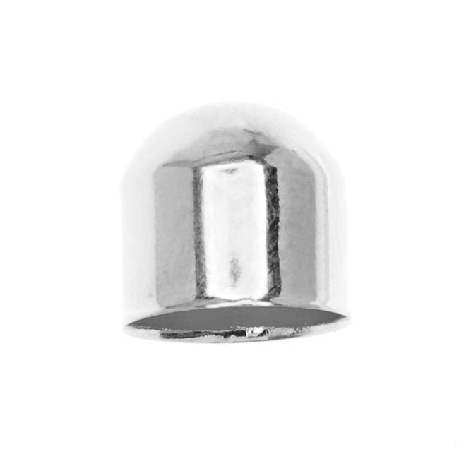 Silver Plated Large Capsule Bead Caps 8x8mm (10 pcs)