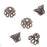 Antiqued Brass Filigree Petal Flat Top Bead Caps 7mm (50 pcs)