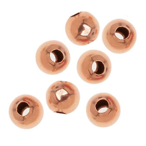 14K Rose Gold Filled Smooth Round Beads 3mm Diameter (20 Pieces)