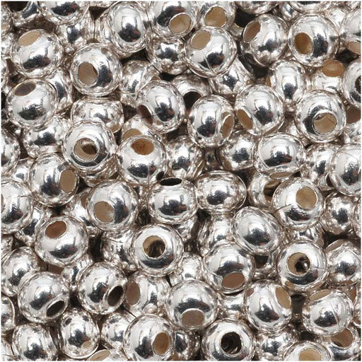 Genuine Metal Seed Beads 6/0 Silver Plated 30 Grams